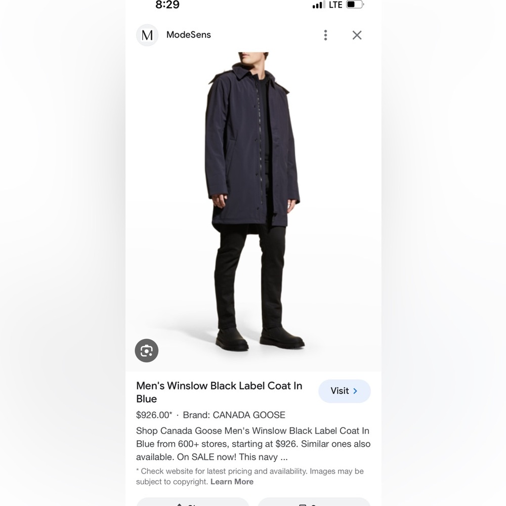 Canada goose black logo rain/heavier coat